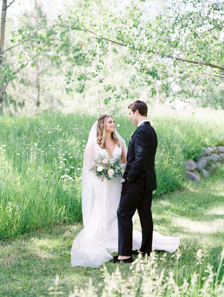 Tara Marolda Aspen Wedding Film photographer - bride and groom at Aspen Meadows